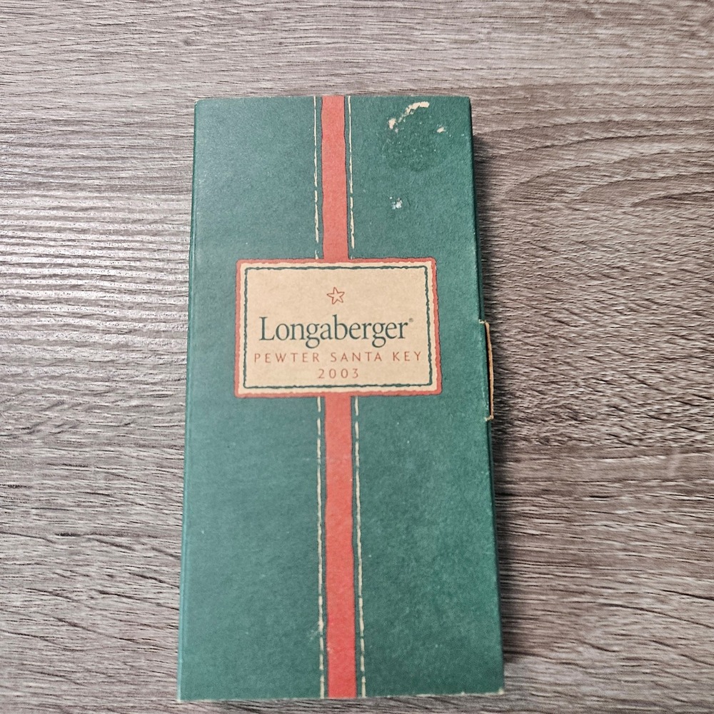 Longaberger 2003 Pewter Santa Key Christmas Ornament Musical Theme 28085 Boxed